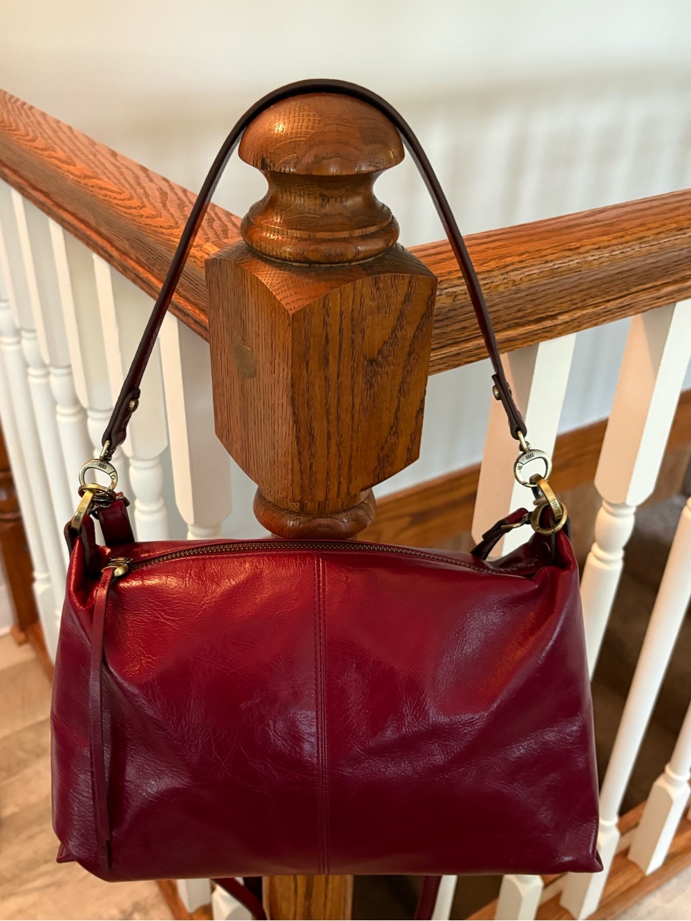 NWT HOBO Avon Saddleberry Polished Leather Shoulder Bag Crossbody $198